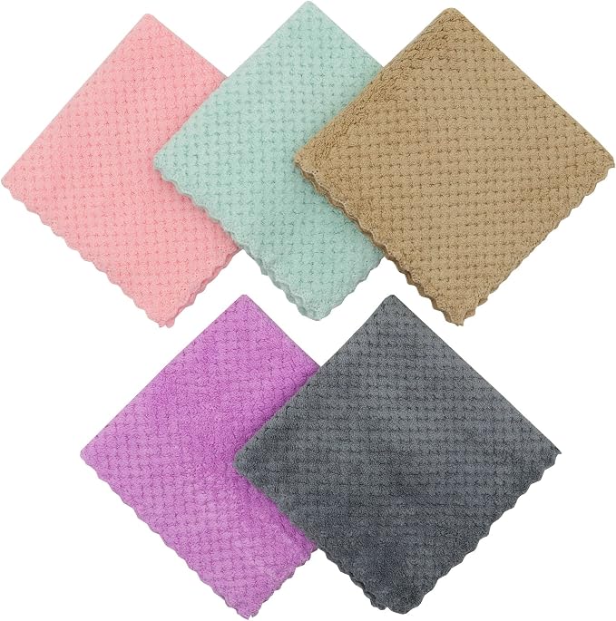 Microfiber Cleaning Cloth Lint Free Cleaning Rags, 10 Pack Fast Drying Dish Rags - Image 3