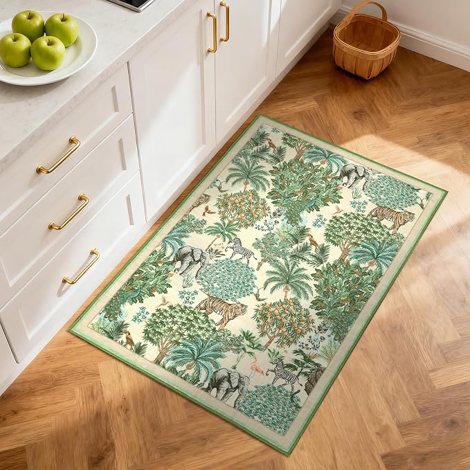 GarveeHome Jungle Rug 2x3 Animal Print Rugs Non Slip Washable Front Door Rug by GarveeHome