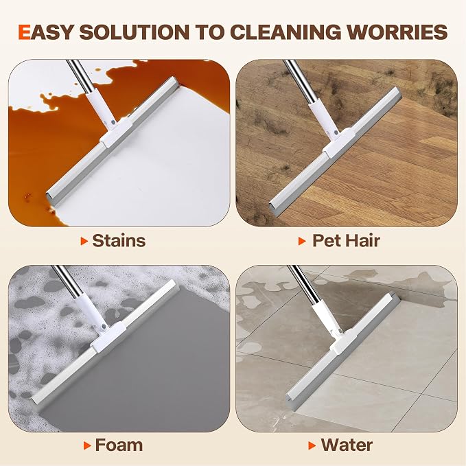 Silicone Squeegee for Floor, 180° Rotating Squeegee Broom, Floor Squeegee - Image 4