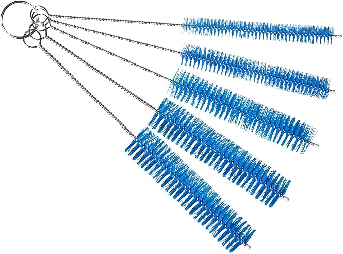 10" Tube Cleaning Brush Set, 5 Pack Large, Extra Long Nylon Straw Brushes by TheScoopie