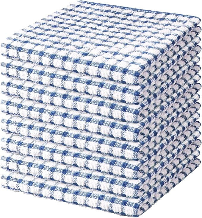 Nialnant 8 Pcs Kitchen Dish Rags, 100% Cotton Kitchen Towels Soft Absorbent by Nialnant