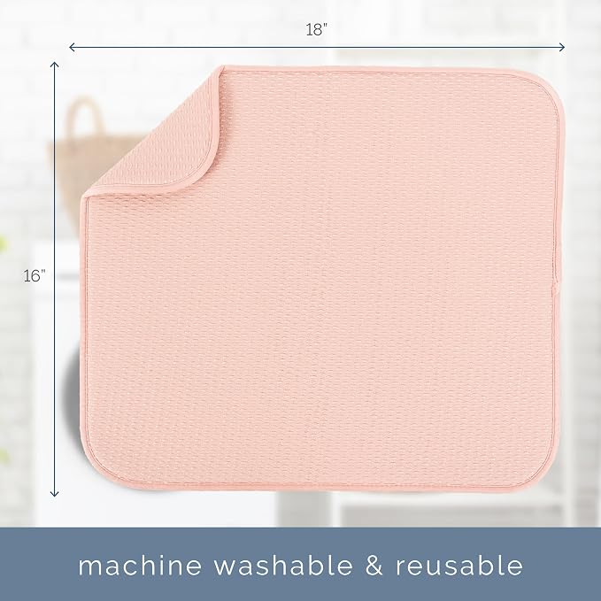 S&T INC. Dish Drying Mat, 16” x 18”, Absorbent Microfiber Kitchen Counter Mat - Image 7
