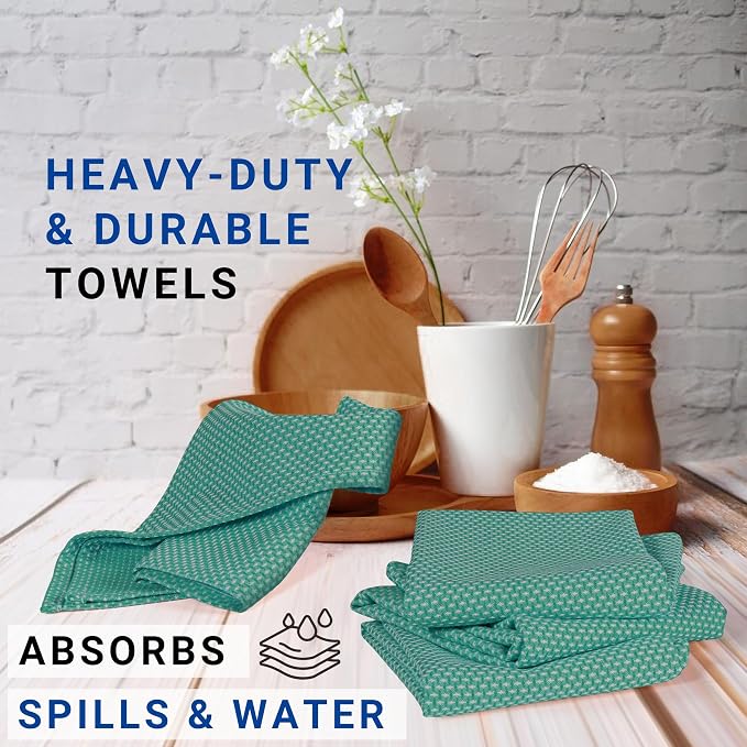 TWINY threads Kitchen Towels Set of 4, 100% Cotton Dotted Dish Towel, Tea Towels - Image 2