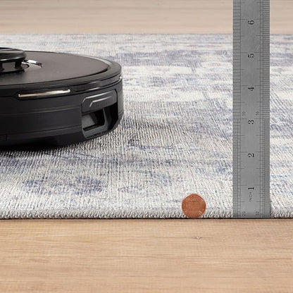 Bloom Rugs Washable Non-Slip 12 ft Runner - Blue/Sand Traditional Medallion Runner for Entryway, Hallway, Bathroom, and Kitchen - Exact Size: 2.5' x 12'