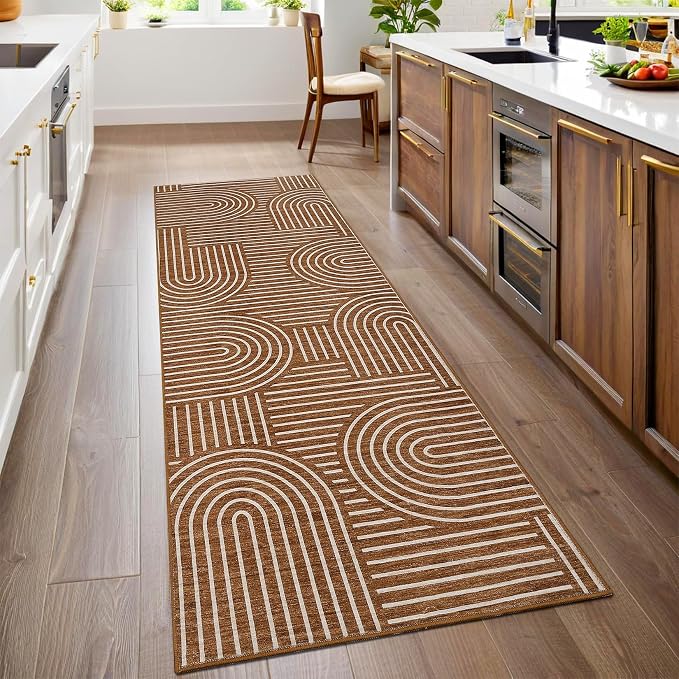 Modern Rug 2.5x10 Runners for Hallways, Abstract Kitchen Runner Rugs Non Slip - Image 8