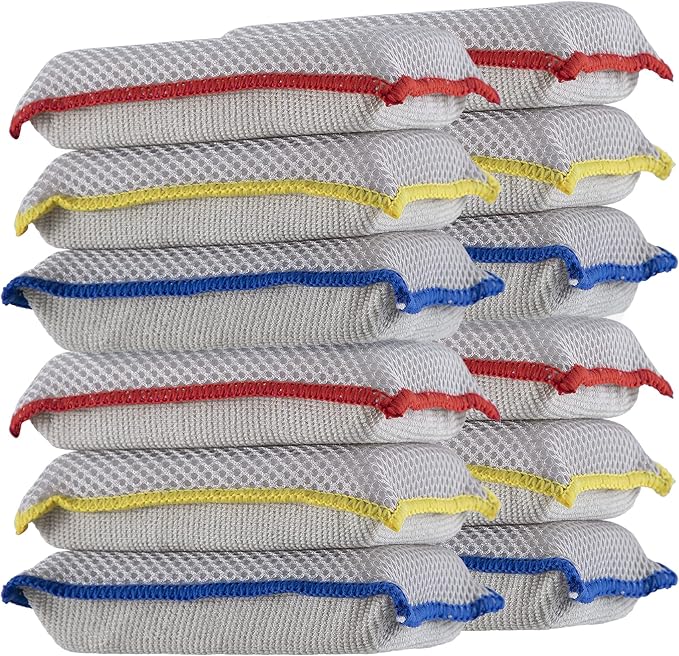 Microfiber Dish Sponge – Non-Scratch Kitchen Scrubber, Heavy-Duty Household by Superio