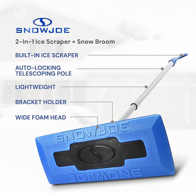 Snow Joe 18" Telescoping Snow Broom & Ice Scraper - Image 3