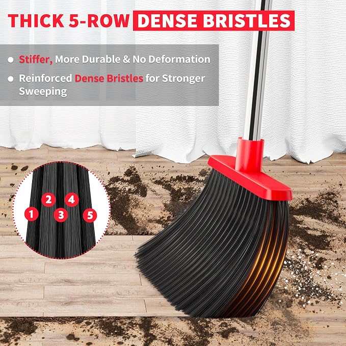 Broom with Dustpan Combo Set, Dust Pans with Long Handle - Image 5