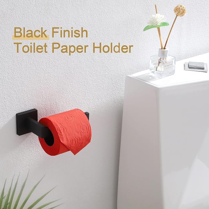 KOKOSIRI Black Toilet Paper Holders Bathroom Toilet Paper Roll Holder SUS304 - Image 4