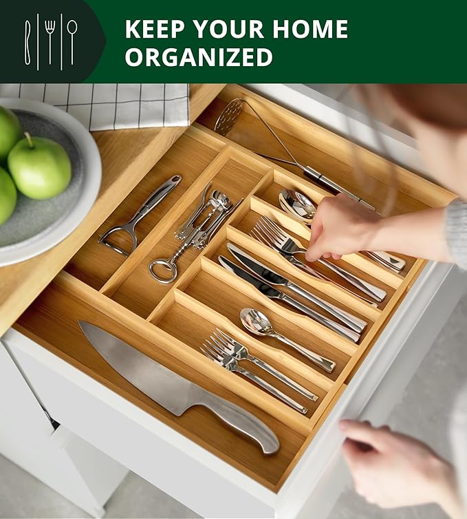 ROYAL CRAFT WOOD Luxury Bamboo Kitchen Drawer Organizer - Image 5