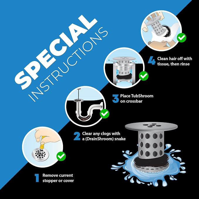 TubShroom Bathtub Drain Hair Catcher – in-Drain Tub Strainer & Clog Prevention - Image 7