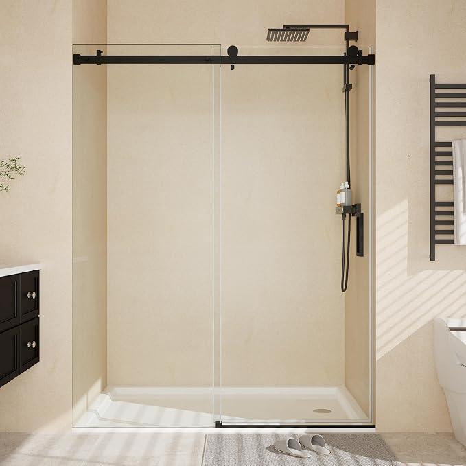 44-48" W x 76" h Frameless Sliding Shower Door – Waterproof Glass Shower - Image 2