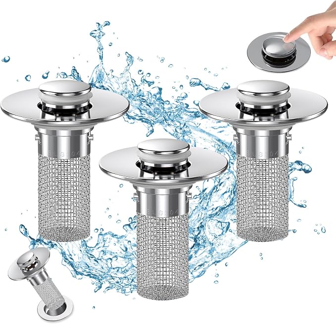 Bathroom Sink Drain Strainer, Pop Up Sink Drain Filter by cocog