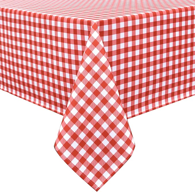 Classic Gingham Tablecloth Fabric by Essifunia
