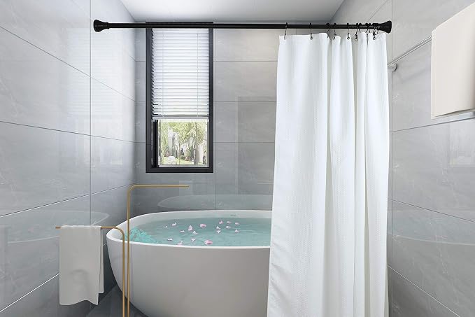 Utopia Alley HK1BK Deco Flat Double Roller Shower Curtain Hooks; Black - Image 7