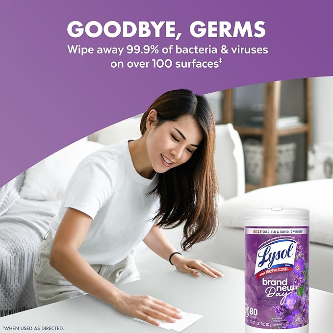 Lysol Disinfectant Wipes, Dorm Room Essentials, Cleaning Supplies - Image 5