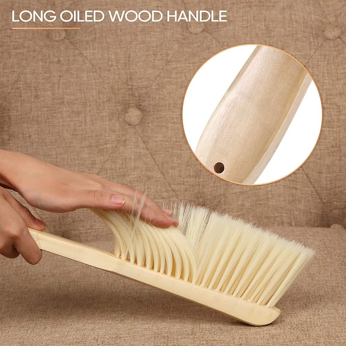 Patelai 2 Pieces Wooden Bench Brushes Fireplace Brush Natural Fiber Bench Soft - Image 4
