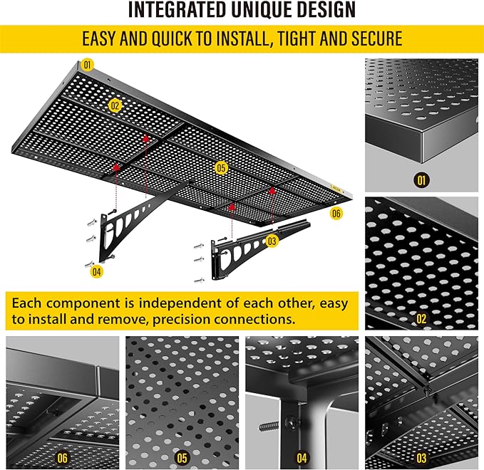 2-Pack 1.64x4ft Adjustable Garage Wall Shelving 560lbs Load Capacity Heavy Duty - Image 6
