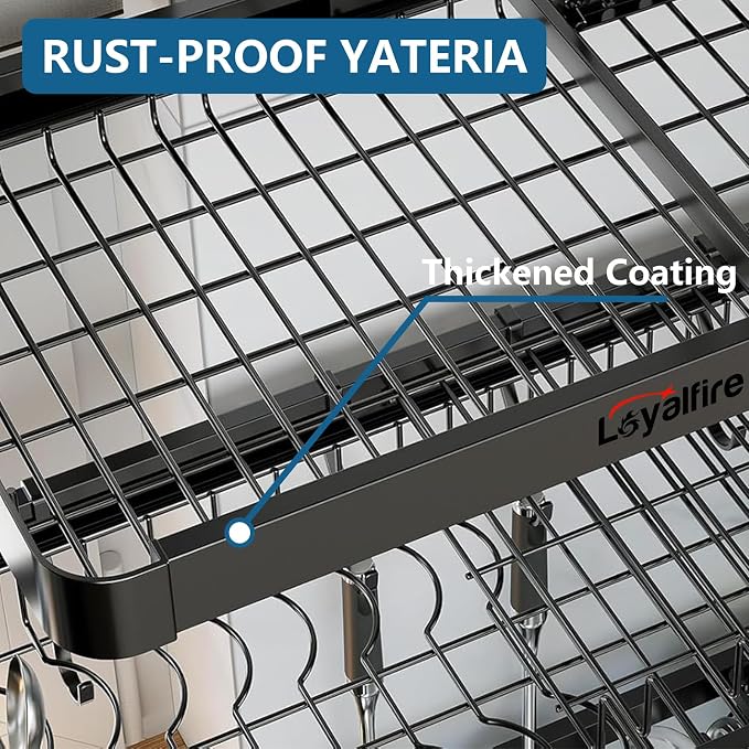 Over Sink Dish Drying Rack, 3 Tier Adjustable Length Stainless Steel Large - Image 6