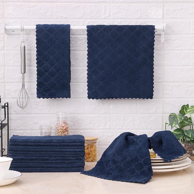 Homaxy 12 Pack Dish Towels for Kitchen, Super Soft and Absorbent Coral Velvet - Image 6