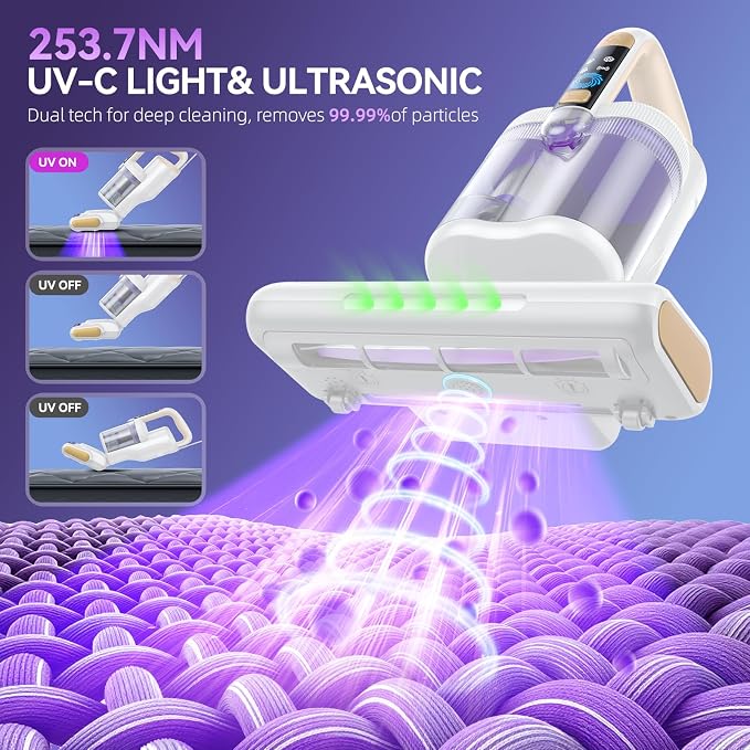 Mattress Vacuum Cleaner, 20Kpa Suction Bed Vacuum Cleaner - Image 3