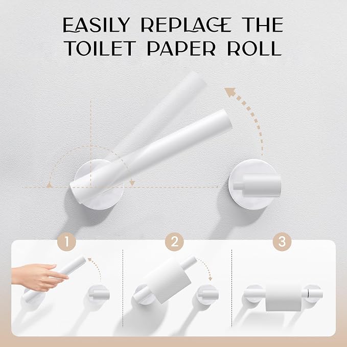 Day Moon™ Matte White Toilet Paper Holder Wall Mount - Image 3