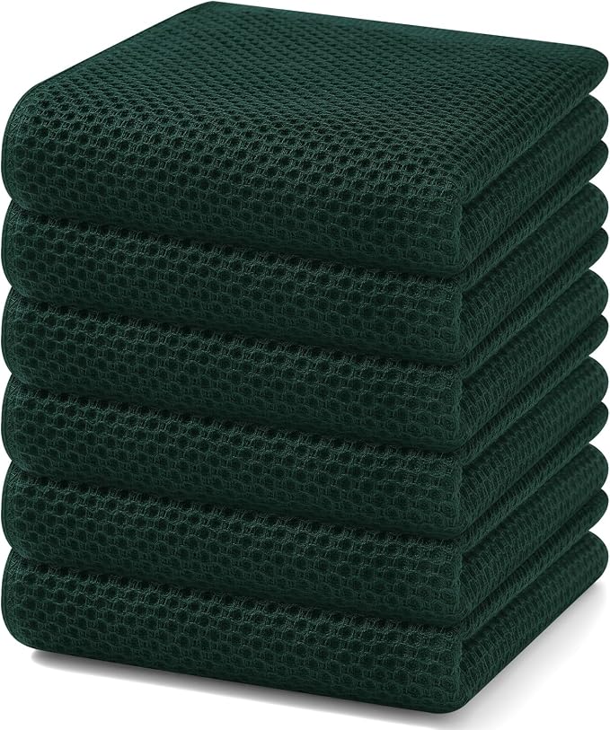 Homaxy 100% Cotton Waffle Weave Kitchen Dish Towels, Ultra Soft Absorbent Quick by Homaxy