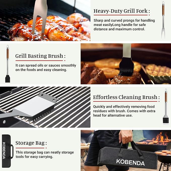 BBQ Grill Accessories, Stainless Steel Grilling Set - Image 5