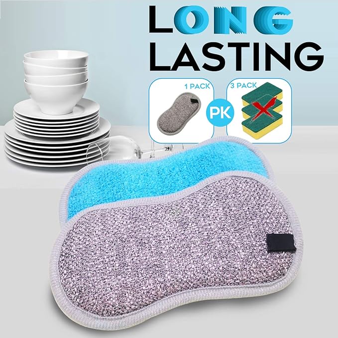 Dual Sided All-Purpose Sponges Kitchen, Dish Sponge - Image 3