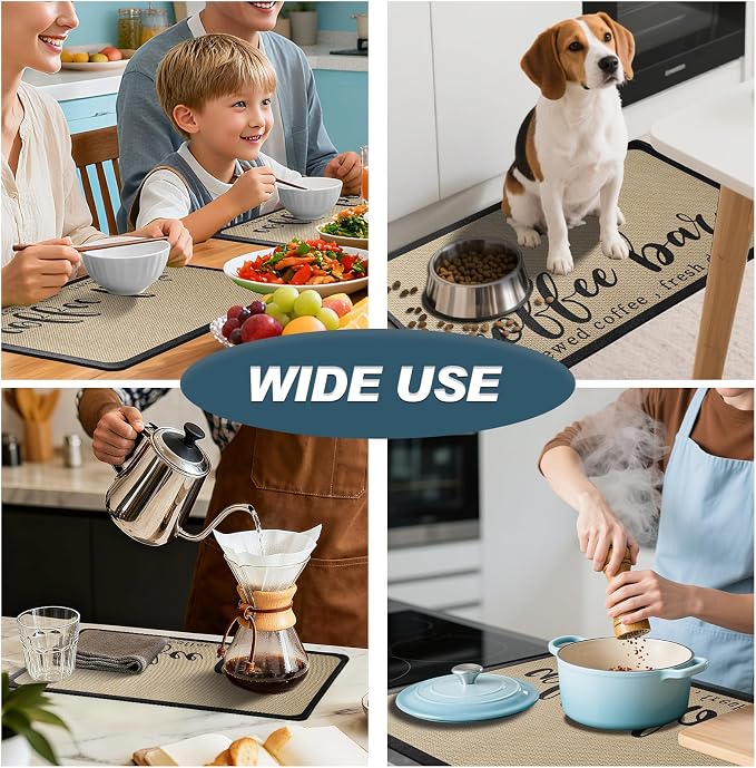 Dish Drying Mats for Kitchen Counter, Waterproof Coffee Mat for Countertop - Image 8