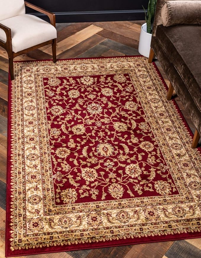 Unique Loom Voyage Collection Area Rug - St. Louis (6' 1" x 9' Rectangle Red/Gold)