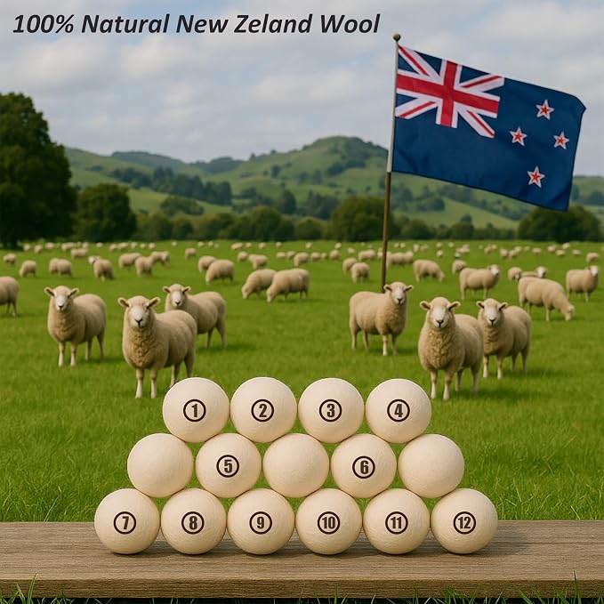 Sheep Wool Dryer Balls 12 Pack XL Premium Natural Fabric Softener, Reusable - Image 7