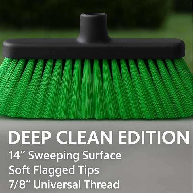 Aria Green Broom Head – 13” Sweeping Width – Soft/Firm Magnetic Flagged - Image 3