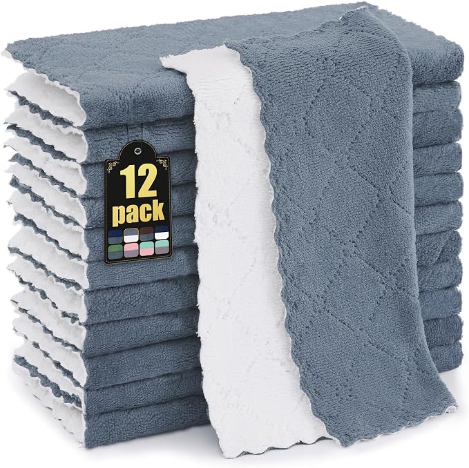 Mordimy 12 Pack Kitchen Cloths Dish Towels, Super Soft and Absorbent Dish Cloths by Mordimy