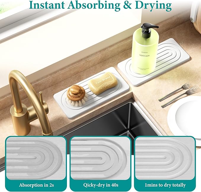 2 PCS Water Absorbing Stone Tray - Image 3