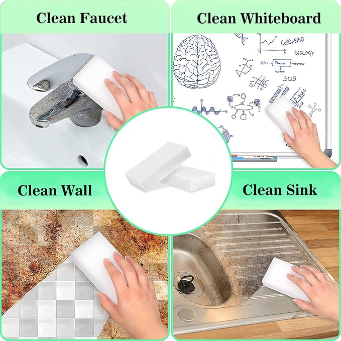 100Pack Magic Sponge Eraser, Melamine Sponge Foam, Non-Scratch Heavy Duty - Image 3