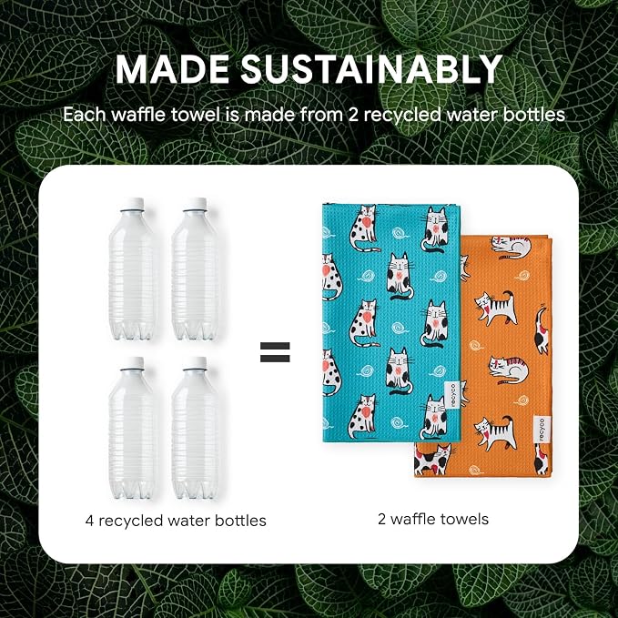 RECYCO Waffle Kitchen Towel Set of 2 - Image 6