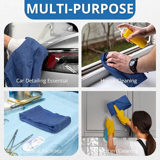 Surgical Towels for Cleaning Huck Towels 12 Pack 100% Cotton Size 15x25 Blue - Image 6
