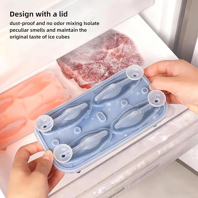 7.48inch Newly Upgraded 4-grid 3D Dinosaur Ice Tray and Covered Silicone Ice - Image 4