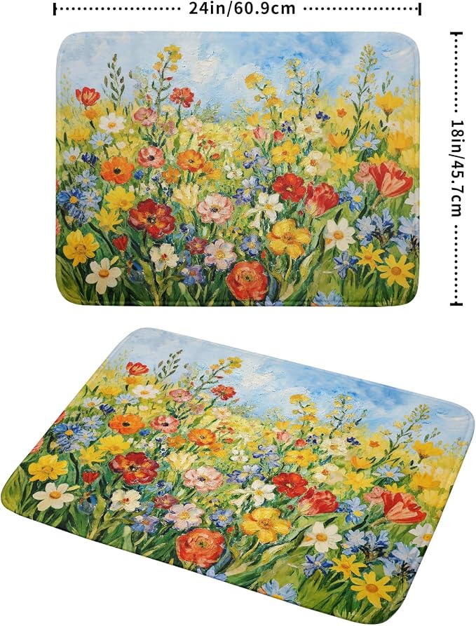 Spring Summer Floral Dish Drying Mat - Image 2