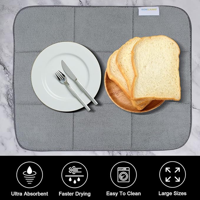 SINLAND Microfiber Dish Drying Mat Super Absorbent Dish Drying Pad - Image 8