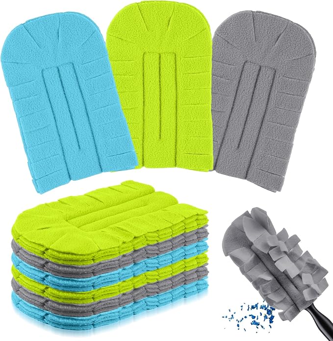 Zubebe 6 Pcs Duster Refill Reusable Fleece Duster Refills Feather Flat Dusters by Zubebe