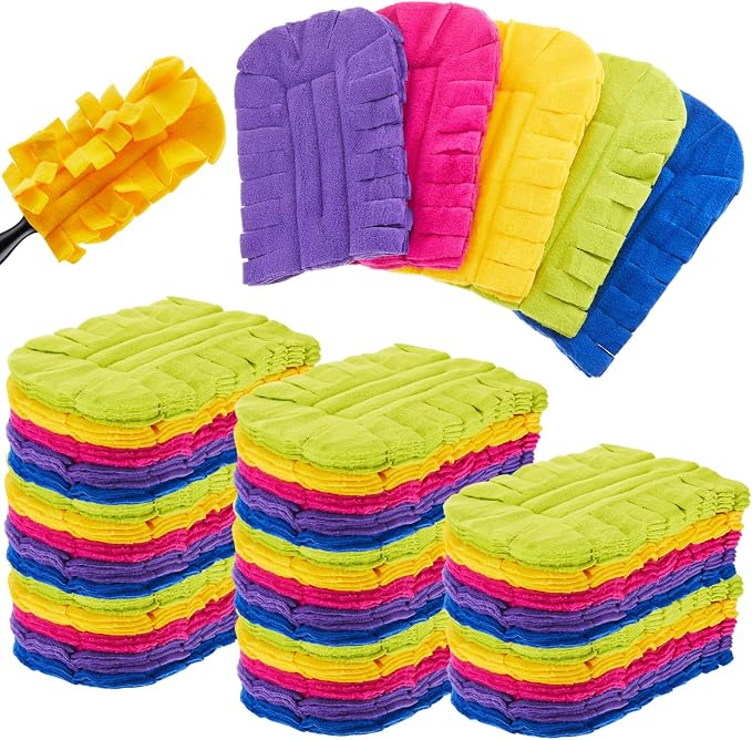 Zubebe 50 Pcs Duster Refill Reusable Fleece Duster Refills Feather Flat Dusters by Zubebe