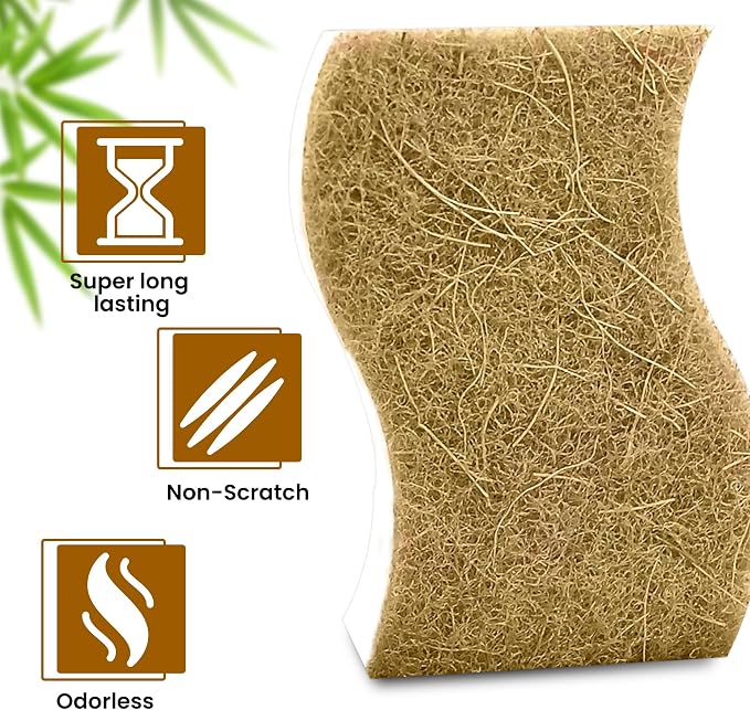Natural Kitchen Sponge –12-Pack Biodegradable Sponges - Image 4
