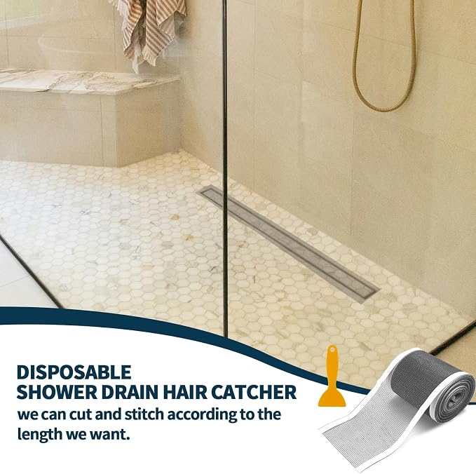 4 Inch x 33 FT Disposable Shower Drain Screen Self-Adhesive Stickers, - Image 6