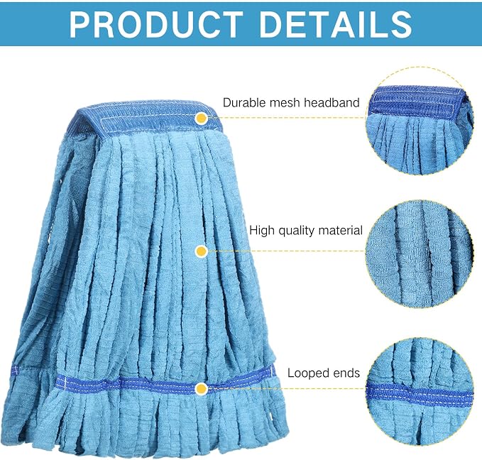 Lallisa 10 Pcs Commercial Mop Head Replacement Tube Microfiber Mop Heads - Image 3