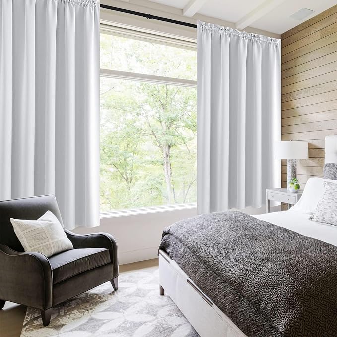 DWCN White Curtains for Living Room Thermal Insulated, Energy Saving & Noise - Image 2