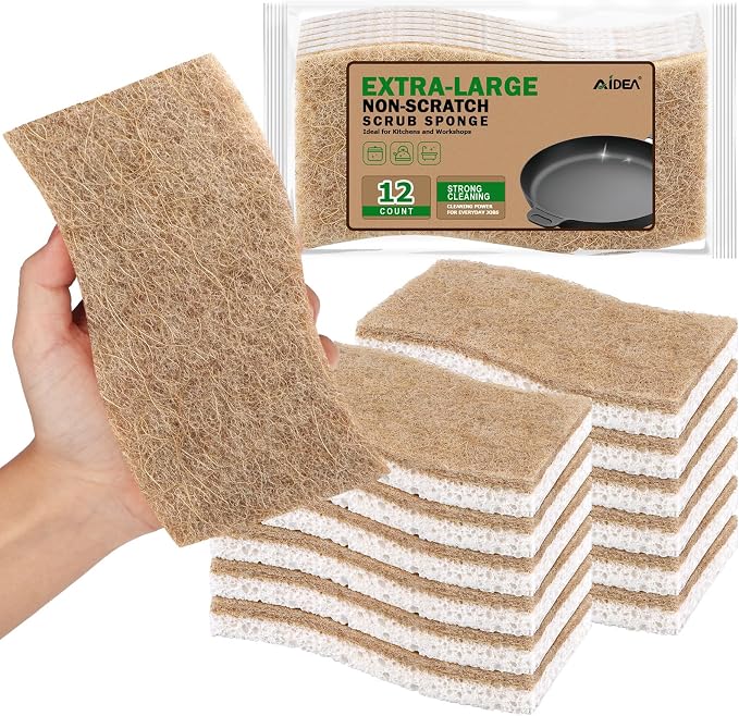 AIDEA XL Sponges Kitchen, Non-Scratch Dish Sponges, Large Natural Sponge by AIDEAHOME