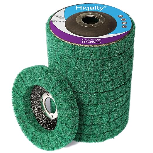 10Pcs 4.5" x 7/8" Nylon Fiber Flap Disc Polishing Grinding Wheel, Abrasive by Hiqalty