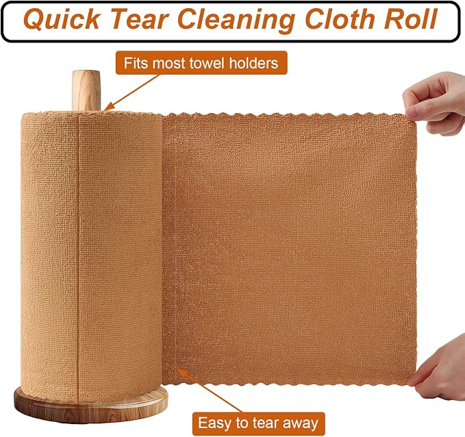 80 Pack Microfiber Cleaning Cloth Roll, Lint Free Rags & Tear Away Reusable - Image 3